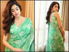 Janhvi Kapoor Saree Look: जाह्नवी कपूर ने ग्रीन साड़ी में शेयर की तस्वीरें, पिता बोनी कपूर ने देखते ही किया ये कमेंट