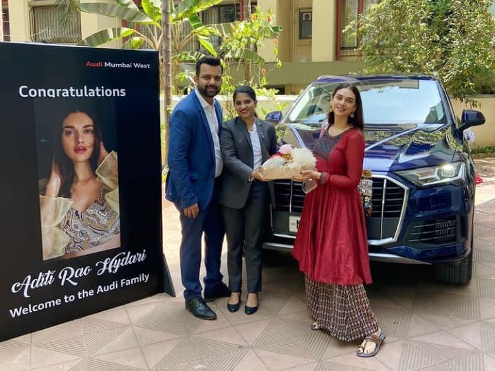 Aditi Rao Hydari bought a new car, worshiped the car in the showroom, photos went viral - Cigened