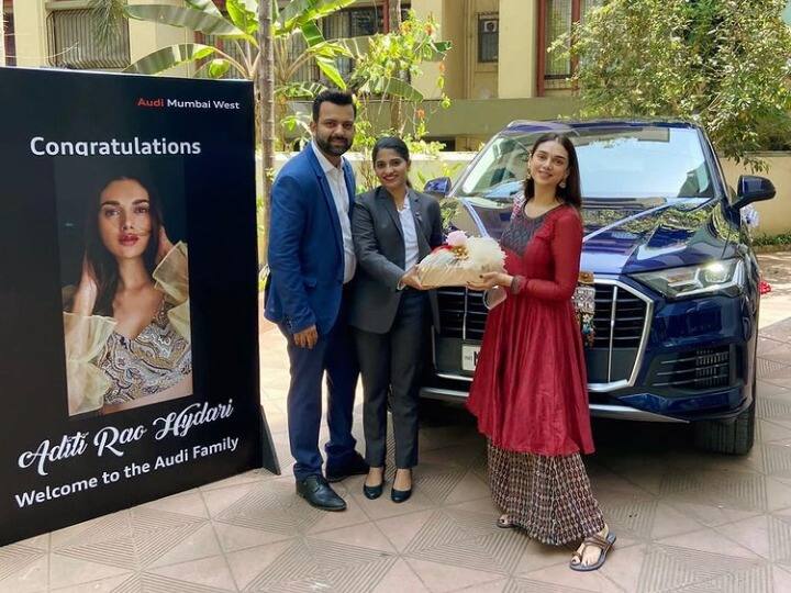 Aditi Rao Hydari buys new Audi Q7 worth 1 crore photos viral Aditi Rao Hydari New Car: अदिति राव हैदरी ने खरीदी नई कार, शोरूम में की गाड़ी की पूजा