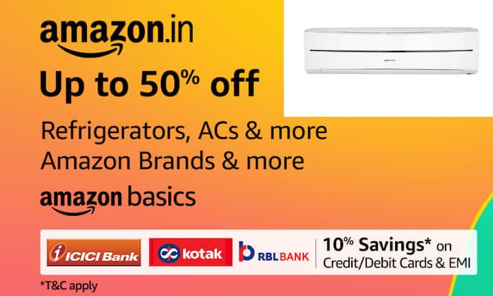 Amazon Summer Sale Best Brand Split AC Amazon Basics 1 ton AC Price is Amazon Basics AC Good Brand? AC With WiFi And Alexa एमेजॉन समर सेल की हॉट डील, 50% डिस्काउंट पर खरीदें 5 स्टार रेटिंग वाले Split AC