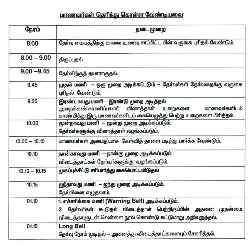 TN 12th Public Exam: நாளை பிளஸ் 2 தேர்வு: காலை 9 மணிக்கு வந்தால் போதும்: தேர்வுகள் துறை அறிவிப்பு