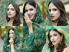 Neha Malik Eid Look: माथे पर टीका और सिर पर पल्लू रख Neha Malik  ने ग्रीन सूट में ढाया कहर, कातिलाना अंदाज के फैंस हुए दीवाने