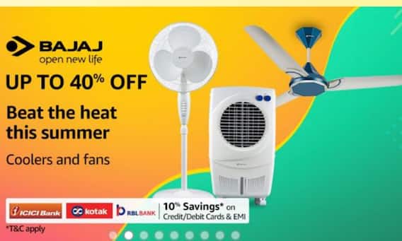 Amazon समर सेल में Bajaj के इन कूलर और फैन पर मिल रहा है 40% तक का डिस्काउंट Amazon समर सेल में Bajaj के इन कूलर और फैन पर मिल रहा है 40% तक का डिस्काउंट
