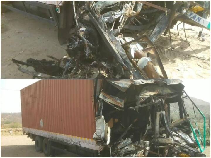 Driver dies alive in a collision between two trucks on Jaipur Delhi National Highway ANN Jaipur Accident: जयपुर दिल्ली नेशनल हाइवे पर भीषण सड़क हादसा, दो ट्रकों की भिड़ंत में ड्राइवर की जिंदा जलकर मौत