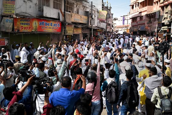 IN PICS | Slogans, Protests As Team Begins Videography Survey At Varanasi's Gyanvapi Masjid Complex