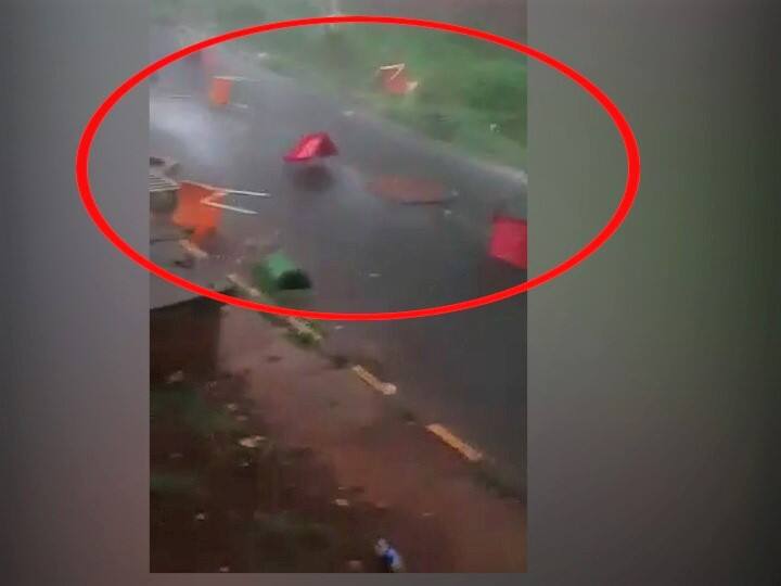 गुरुवारी संध्याकाळी अचानक पावसाला सुरुवात झाली आणि जोरदार वारे वाहू लागले.