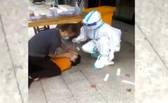 Viral Video : धक्कादायक! महिलेला जमिनीवर लोळवून केली कोविड टेस्ट, व्हिडीओ व्हायरल