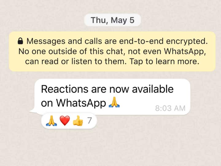 WhatsApp Update Users Can React To Messages, Share Up to 2GB Files, Add Up To 512 People In Groups WhatsApp Rolling Out Message Reactions, Increases Sharing Files Limit To Up To 2GB