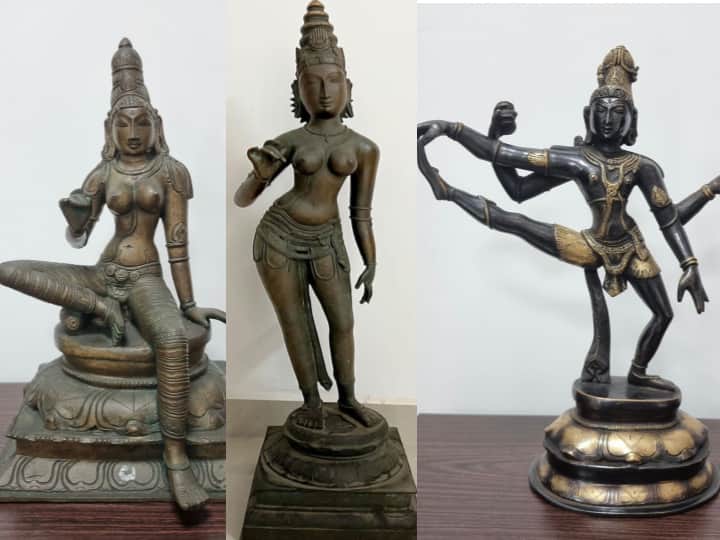 chennai mamallapuram Police have recovered 3 antique idols worth Rs 2.50 crore from an art gallery சுற்றுலா பயணிகளை வைத்து வெளிநாட்டுக்கு கடத்த பக்கா பிளான்..! 3 சிலைகளை கைப்பற்றிய போலீஸ்..!