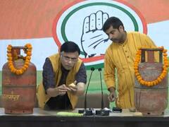 LPG Cylinder Price Hike: जलाई अगरबत्ती, सिलेंडर को पहनाया हार फिर कांग्रेस ने किया पीएम मोदी पर वार