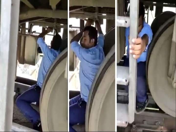Locomotive pilot risks his life to restart express train video shared by Indian Railways goes viral in twitter Watch Video: நதி பாலத்தில் நின்ற ரயில்... ஓட்டுநர் இறங்கி சரி செய்யும் வைரல் வீடியோ !