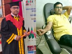 Prayagraj: 83 बार रक्तदान कर चुके हैं प्रयागराज के राजीव मिश्र, भारत के बाद अब कनाडा में भी सम्मानित