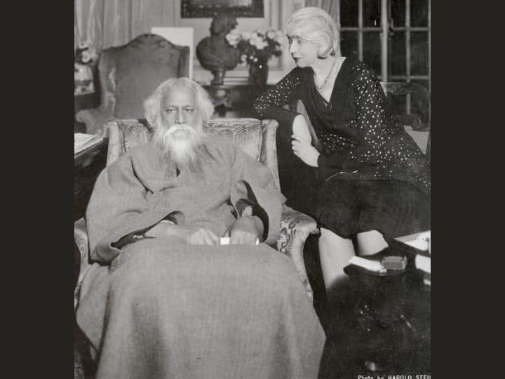 Rabindranath Tagore with Ruth St. Denis, an American pioneer of modern dance who introduced eastern ideas into the art