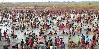 பெருந்தொற்று காலத்துக்குப் பின் புதுக்கோட்டை மாவட்டத்தில்  களைகட்டும் மீன்பிடி திருவிழாக்கள், மக்கள் உற்சாகம்..