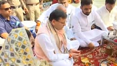 CM Pushkar Singh Dhami ने Haridwar में कि पूजा-पाठ, पत्नी Geeta Dhami भी रहीं मौजूद