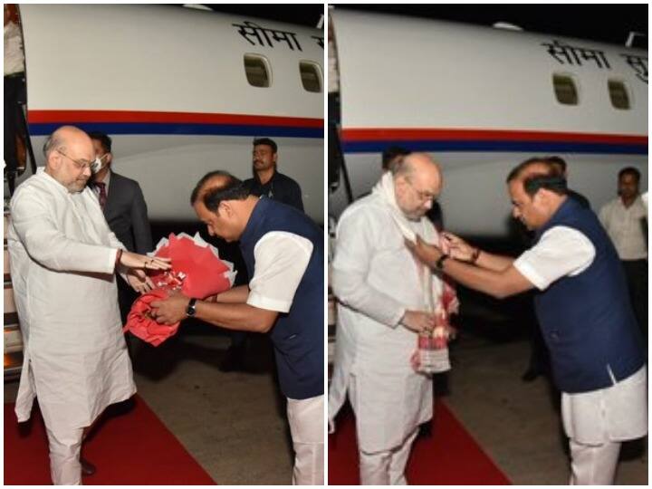 Union Home Minister Amit Shah arrives in Assam on two-day tour Amit Shah Assam Visit: दो दिवसीय दौरे पर असम पहुंचे गृहमंत्री अमित शाह, कई परियोजनाओं की रखेंगे आधारशिला, BSF जवानों के साथ होगा संवाद