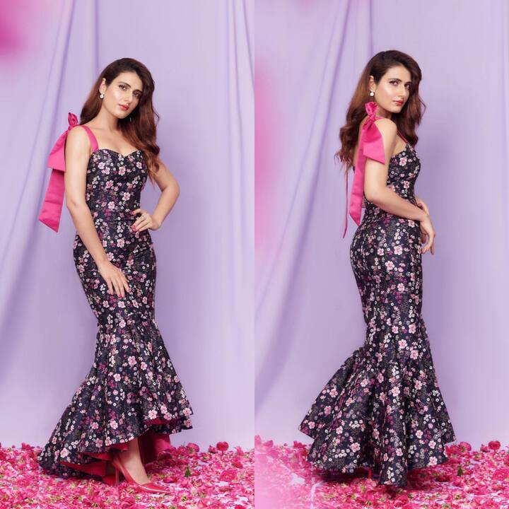 In this classic flowery look, Fatima Sana Shaikh is all set to captivate the hearts of the nation during the trailer launch of Modern Love. By donning a black floral mermaid fit gown at the Amazon event, she definitely stole the limelight.