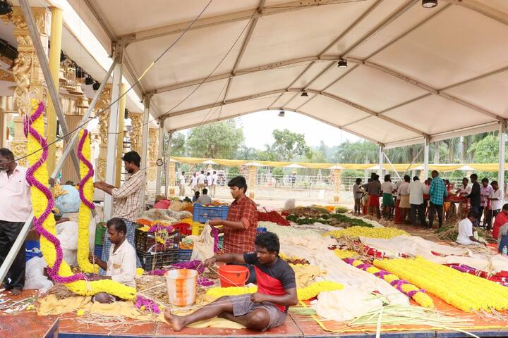 బంగారు కాంతులతో దగాదగా మెరిసే విధంగా బంగారు వర్ణంతో పరిణయోత్సవ వేదికను ఏర్పాటు చేయడంతో పాటు దేశవిదేశాల నుంచి తెప్పించిన ప్రత్యేక పుష్పాలు, వివిధ రకాల పండ్లతో మండపంతో పాటుగా, పరిణయ పరిసరాలను శోభాయమానంగా తీర్చిదిద్దారు. ఈ ఏడాది నారాయణగిరి ఉద్యానవనంలోని పరిణయ మండప వేదికను టీటీడీ సర్వాంగ సుందరంగా తీర్చిదిద్దింది.