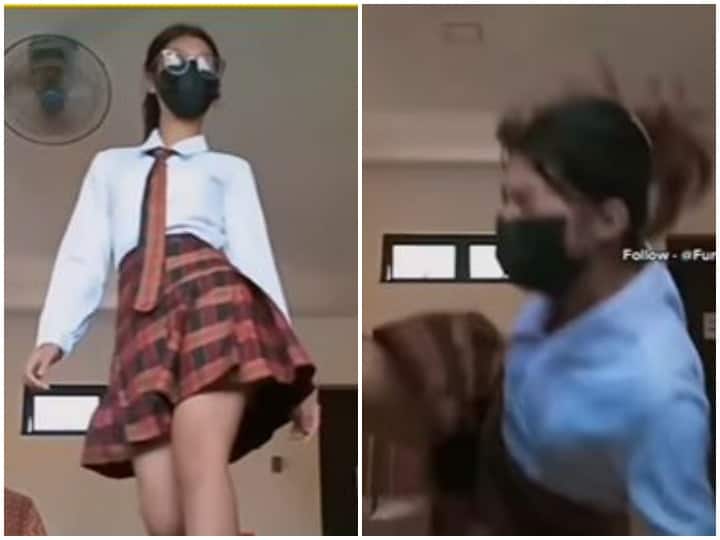 girls ramp walk modeling in classroom school fuuny video goes viral Viral Video: क्लास में मॉडलिंग कर रही थी लड़कियां, अचानक हुआ कुछ ऐसा, छूट जाएगी हंसी