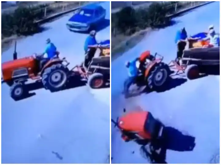 ਸੜਕ 'ਤੇ ਟਰੈਕਟਰ ਨਾਲ ਵਾਪਰਿਆ ਅਜਿਹਾ ਭਿਆਨਕ ਹਾਦਸਾ, ਵਾਲ-ਵਾਲ ਬਚੀ ਲੋਕਾਂ ਦੀ ਜਾਨ, ਟਰੈਕਟਰ ਦੇ ਹੋਏ ਦੋ ਟੁਕੜੇ