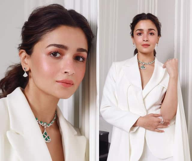 Alia Bhatt Looks Truly Unique White Pantsuit See Photos | Alia Bhatt :  आलियाचा बॉसी लूक; आऊटफिटनं वेधलं लक्ष