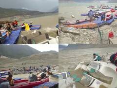 In Photos: टिहरी झील में आया जबरदस्त तूफान, करीब दो दर्जन बोटों को हुआ नुकसान, सामने आईं तस्वीरें