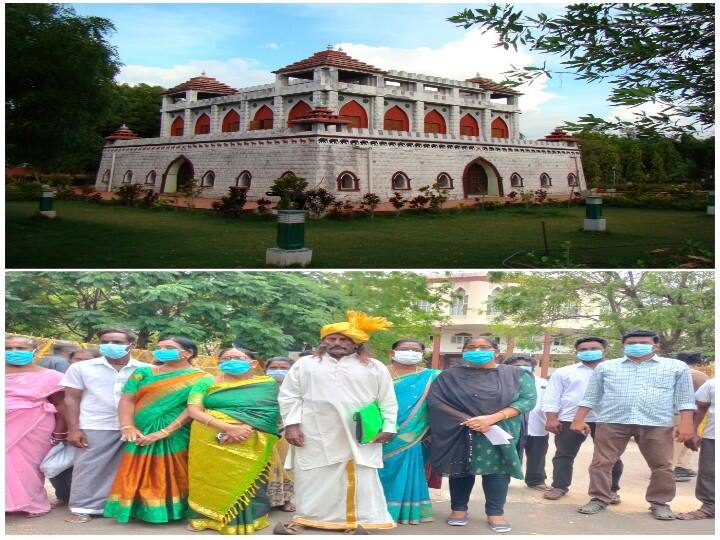 Kattabomman's heirs petition District Collector to protect Veerapandiya Kattabomman fort வீரபாண்டிய கட்டபொம்மன் கோட்டையை பாதுகாக்க வேண்டும் என கட்டபொம்மனின் வாரிசுகள் மாவட்ட ஆட்சியரிடம் மனு