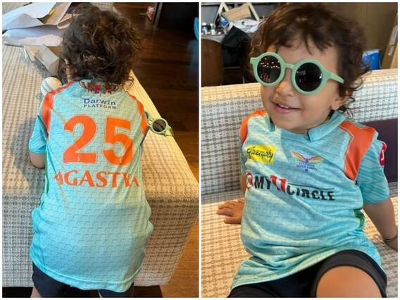 गुजरात नहीं लखनऊ को चीयर करते दिखे हार्दिक पांड्या के बेटे, भाई क्रुणाल ने शेयर की फोटो