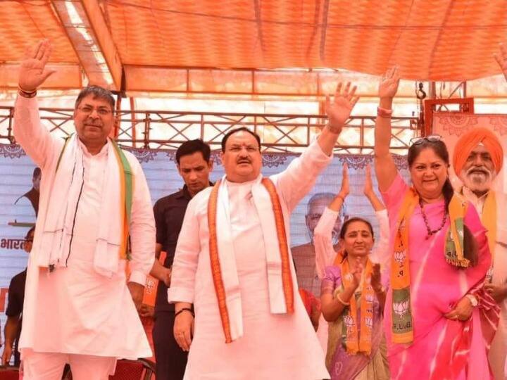 JP Nadda in Rajasthan: bjp president jp nadda attacks on cm ashok gehlot in suratgarh in rajasthan ann JP Nadda in Rajasthan: सूरतगढ़ में जेपी नड्डा ने अशोक गहलोत पर बोला हमला, कहा- जनता सड़कों पर थी और सीएम जन्मदिन मना रहे थे