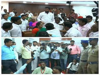 திமுக அதிமுகவினர் கடும் வாக்குவாதம்.. தாக்குதலால் மதுரை மாநகராட்சி பட்ஜெட் கூட்டத்தில் செய்தியாளர்கள் தர்ணா