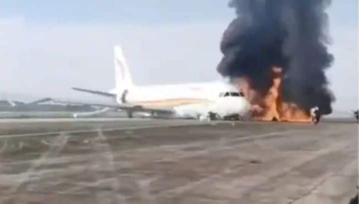 China: Tibet Airlines Flight Carrying 122 People Skids Off Runway, Catches Fire. No Casualties China: Tibet Airlines Flight Carrying 122 People Skids Off Runway, Catches Fire. 25 Injured