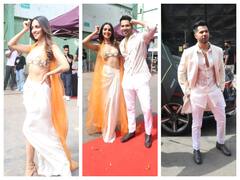 Jug Jug Jiyo Movie Promotion: थाई-हाई स्लिट ड्रेस पहने अप्सरा सी खूबसूरत लगीं कियारा आडवाणी, हैंडसम हंक दिखे वरुण धवन