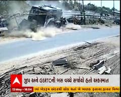 બનાસકાંઠાના ડીસા પાસે જીપ અને બસ વચ્ચે સર્જાયેલા અકસ્માતના CCTV