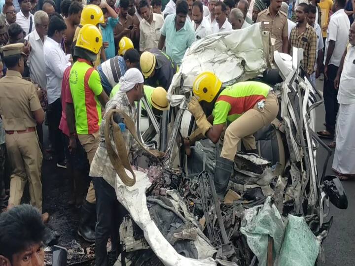 அப்பளம் போல் நொறுங்கிய கார்... விபத்தில் சிக்கி பலியான திமுக மாஜி எம்.எல்.ஏ., பேரன்!