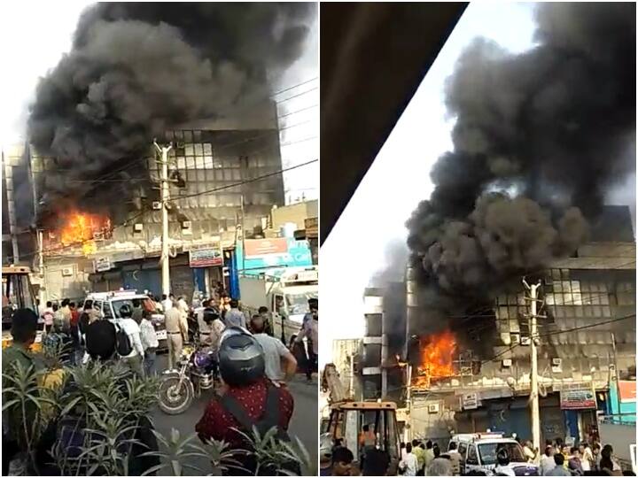 Delhi Fire: Some people jumped from the second floor of the building to save lives from the fire, watch the video Delhi Fire : આગથી જીવ બચાવવા બિલ્ડીંગના બીજા માળેથી કુદ્યા કેટલાક લોકો, જુઓ વિડીયો