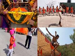 PHOTO : छत्रपती संभाजी महाराज यांची जयंती, पुरंदर किल्ल्यावर पाळणा जोजवला, मर्दानी खेळांचं आयोजन