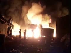 Thane Fire : ठाणे: शिळफाटामध्ये चार गोदामांना भीषण आग, जीवितहानी नाही