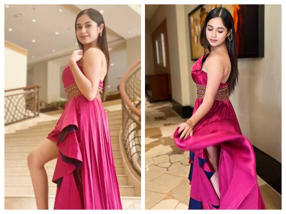 Jannat Zubair Photos: थाई-हाई स्लिट ड्रेस पहने जन्नत जुबैर ने दिए गजब के किलर लुक, चेहरे का ये गुलाबी नूर चुरा लेगा आपका भी दिल!