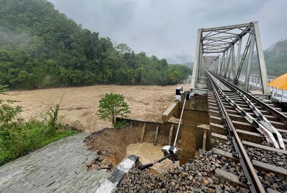 IN PICS | Railway Tracks, Bridges, Roads Flooded In Assam As Heavy Rainfall Throws Life Out Of Gear