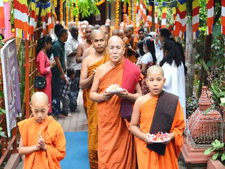 Gautama Buddha is regarded as a philosopher, spiritual guide, meditator and religious leader. Born around 563 BC at Lumbini in modern-day Nepal, Gautama Buddha grew up in the kingdom of Kapilavastu, which was ruled by his father. In this photo, Buddhist monks offer prayers on the occasion of Buddha Purnima festival in Bengaluru, Monday, May 16, 2022. (PTI Photo/Shailendra Bhojak)