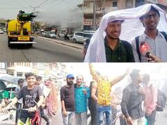 Jodhpur News: राजस्थान में प्रचंड गर्मी, जोधपुर में एंटी स्मॉग गन से सड़कों पर हो रहा पानी का छिड़काव