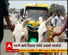 આણંદઃ રિક્ષા ચાલકે ગદર્ભ સાથે રિક્ષા બાંધીને વરઘોડો કાઢ્યો, જુઓ વીડિયો