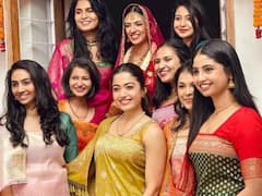 Rashmika Mandanna Dresses Up As A Perfect Bridesmaid At A Friend's Wedding - PICS Inside