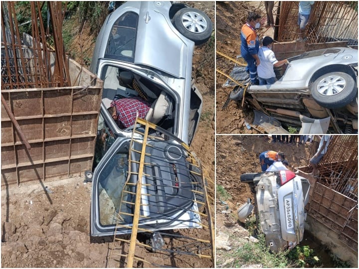 Konaseema district Annavaram car overturned into roadside one died Road Accident : రోడ్డు పక్క గుంతలో బోల్తా పడిన కారు, ఒకరు మృతి, మరొకరికి తీవ్రగాయాలు