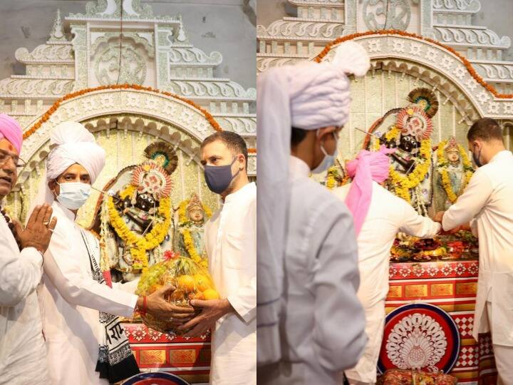 राजस्थान के उदयपुर में कांग्रेस चिंतन शिविर के बाद कांग्रेस नेता राहुल गांधी सीएम अशोक गहलोत के साथ बेणेश्वर धाम पहुंचे. हेलीपैड से सीधे राहुल गांधी यहां बेणेश्वर धाम पर बने देवालयों में दर्शन करने पहुंचे. यहां विप्रवरों के मंत्रोच्चारण के साथ उन्होंने पूजा-अर्चना की. इस दौरान उनके साथ पार्टी के प्रमुख पदाधिकारी मौजूद रहे. यहां बेणेश्वर धाम पहुंचने पर बेणेश्वर शिवालय ट्रस्ट सहित साबला हरि मंदिर के महंत अच्युतानंद महाराज ने स्वागत किया. राहुल गांधी के दौरे को लेकर प्रशासनिक और पुलिस ने पुख्ता सुरक्षा बंदोबस्त किए हैं. गौरतलब है की बेणेश्वर धाम सोम और माही के संगम स्थल पर अवस्थित है. दोनों नदियां धाम को घेरे हुए हैं. इन पर तीन पुल बने हुए हैं, लेकिन सोम पुल को छोड़कर शेष दोनों की ऊंचाई बहुत कम है. नदियों के उफान पर आने के दौरान पुल पर पानी आ जाता है और धाम टापू में तब्दील हो जाता है.