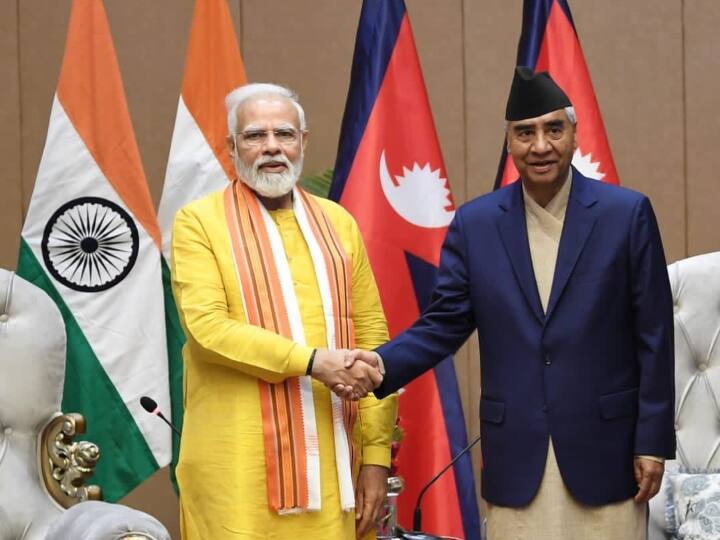 PM Modi Nepal Visit: PM narendra Modi holds bilateral talks with PM Sher Bahadur Deuba in Lumbini PM Modi Nepal Visit: पीएम मोदी बोले- भगवान राम का भव्य मंदिर बन रहा है, नेपाल के लोग भी खुश