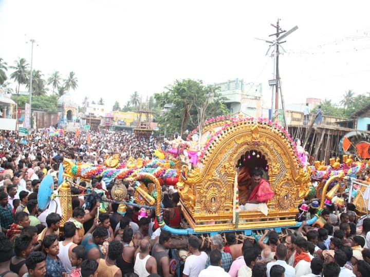 Aiyarappar Temple Chithirai Festival in thivaiyaru thanjavur தஞ்சாவூர் : ஐயாறப்பர் கோயிலில் சித்திரை திருவிழாவுடன் நடைபெற்றது சப்தஸ்தான பெருவிழா கொண்டாட்டம்