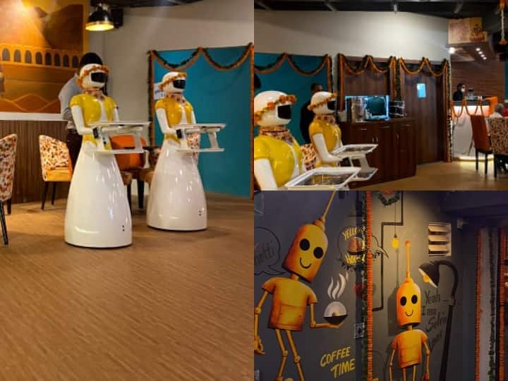 Noida News: नोएडा के सेक्टर 104 में एक ऐसा रेस्टोरेंट खुला है, जो वाकई में तकनीक को दर्शाता है, क्योंकि यs दिखने में तो आम रेस्टोरेंट जैसा ही है लेकिन यहां वेटर का काम इंसान नहीं बल्कि रोबोट कर रहे हैं, ये नोएडा का ही नहीं बल्कि पूरे एनसीआर में पहला ऐसा रेस्टोरेंट है जो रोबोटिक है. रेस्टोरेंट संचालक की मानें तो इसके रोबोटिक होने की वजह से ये काफी चर्चा में बना हुआ है, यही वजह है कि इंसानों की जगह रोबोट्स के हाथ से परोसा हुआ खाना खाने वालों की तादाद बढ़ती जा रही है. नीचे देखिए इसकी खास तस्वीरें.....