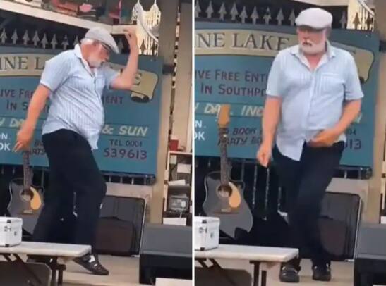 elderly man did michael jackson and shakira signature step Viral Video : आजोबांनी कॉपी केली मायकल जॅक्सनची स्टेप, भन्नाट डान्सचा व्हिडीओ एकदा नक्की पाहा