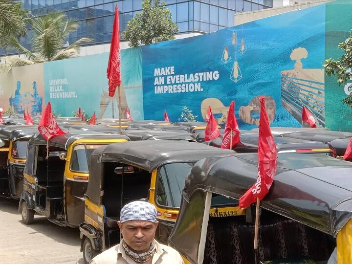 mumbai auto rickshaw drivers and owners protest march on Mahanagar gas limited demand subsidies cng gas CNG Price Protest : महानगर गॅस कार्यालयावर रिक्षा चालकांचा मोर्चा; कमी दरात सीएनजी देण्याची मागणी